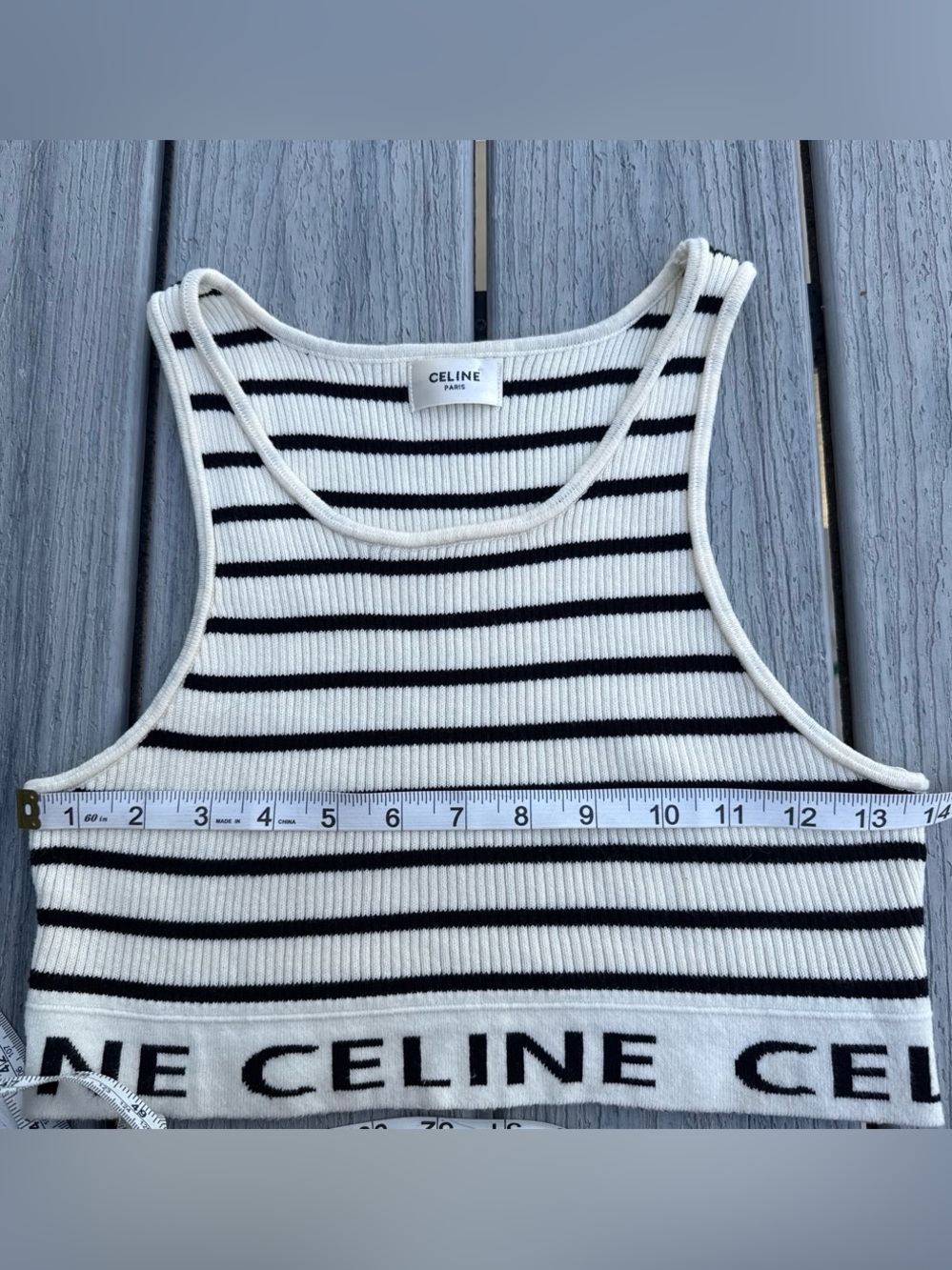 Design Inspired Black & White Logo Ribbed Knit Tank XS - Picture 5 of 6